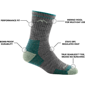 Darn Tough Hiker Micro Crew Midweight Hiking Sock Womens