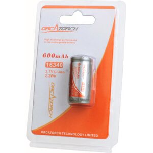 OrcaTorch 16340 Battery 600mah