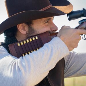 Allen New Castle Leather Buttstock Cartridge Carrier