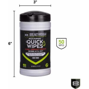 Breakthrough Synthetic CLP Quick Wipes - 50 Count Canister - (5" x 6" wipes)