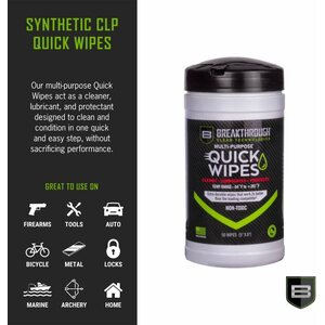 Breakthrough Synthetic CLP Quick Wipes - 50 Count Canister - (5" x 6" wipes)