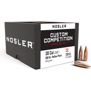 Nosler 30 Cal 168gr Custom Competition HPBT (250 ct.)