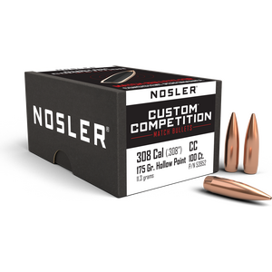 Nosler 30 Cal 175gr Custom Competition HPBT  (100 ct.)