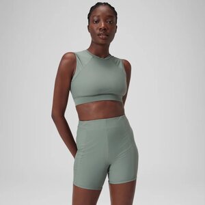 Speedo Solid Crop Top with Mesh