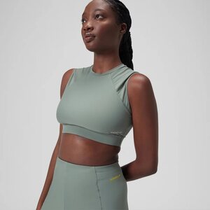 Speedo Solid Crop Top with Mesh