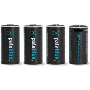 Pale Blue CR123 Rechargeable Batteries 4-Pack