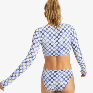 Roxy Artsy Tile Long Sleeves Crop Surf Top Womens