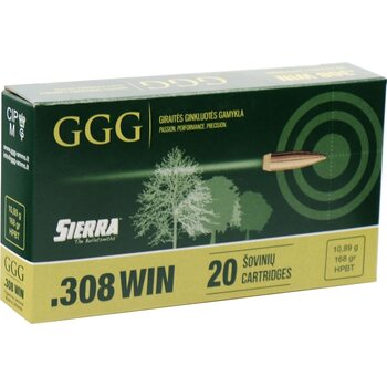 GGG 308 Win 168gr 10,89g HPBT Sierra MatchKing 20 kpl