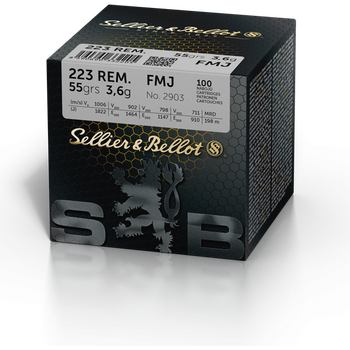 Sellier & Bellot .223 Rem FMJ 100 kpl 3,6g 55gr bulk