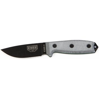 ESEE Knives Esee-3, Desert Tan Blade / Micarta Handle / Serrated Edge / OD Green Molded Sheath with Clip Plate