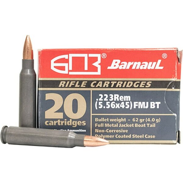 Barnaul .223Rem. 4.02 g/62 gr. FMJ 20 kpl, polymer