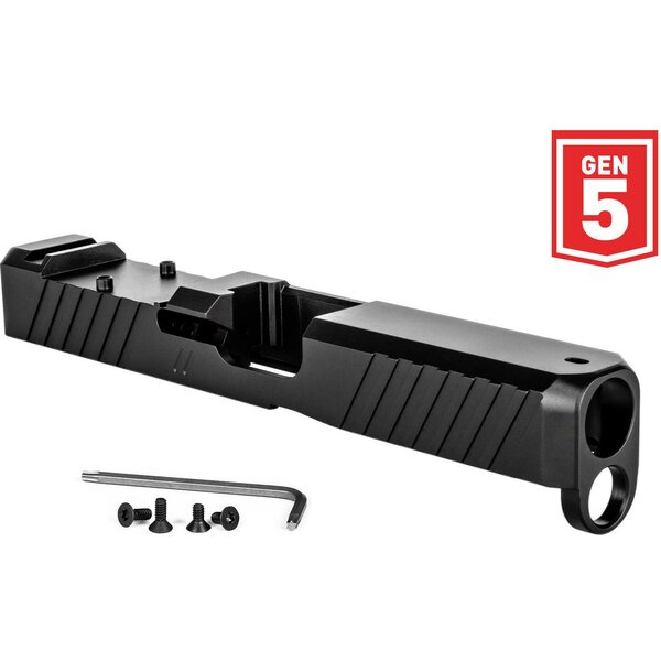 ZEV Z19 DUTY STRIPPED SLIDE WITH RMR CUT FOR 5TH GEN, BLACK
