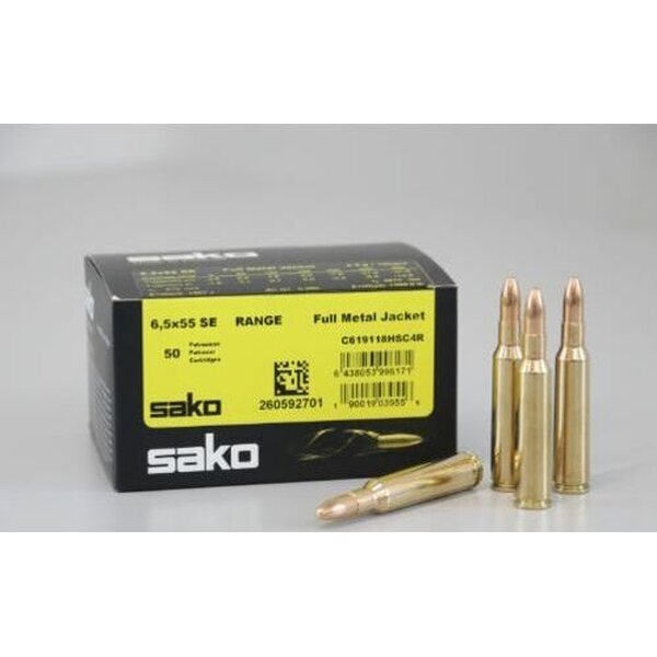 Sako 6.5x55 SE 6,5g / 100grs Range FMJ 50kpl