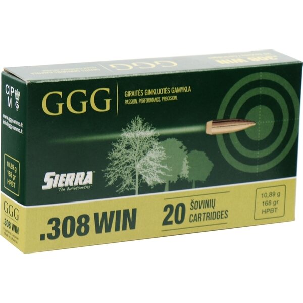 GGG 308 Win 155gr 10,04g HPBT Sierra MatchKing 20 pcs