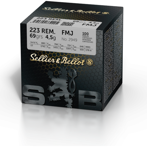 Sellier & Bellot .223 Rem FMJ 100 kpl 4,5g 69gr bulk